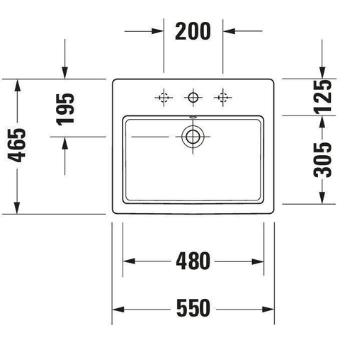 Duravit Vero Inbouwwastafel - met kraangat - met overloop - 55x46.5cm - met wondergliss - wit 0300180