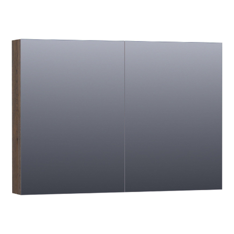 BRAUER Impress armoire de toilette – 99 x 70 x 15 cm – 2 portes, portes-miroir double face – Chêne noir SW392967