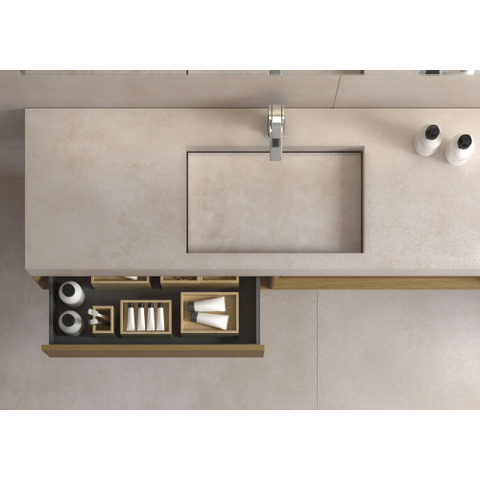 Terravito Urbano carreau mural et sol - 60x60cm - 10mm - Carré - Effet béton - Crème mat SW359682