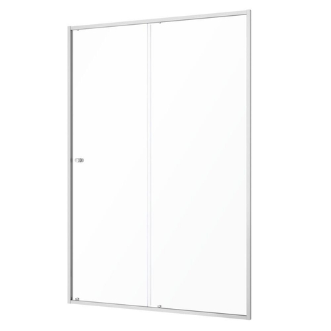 Sealskin Contour porte coulissante pour niche 140 cm, 200 cm de haut, inox, verre de sécurité clair 6 mm SW296195