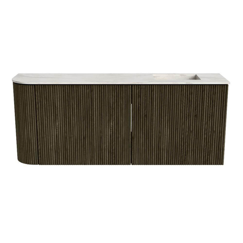Mondiaz JOYA-DLUX 101.6cm toiletmeubel - ronding links kleur Shadow - Wastafel FAYE positie Rechts Zonder kraangat kleur Ostra. SW1423025