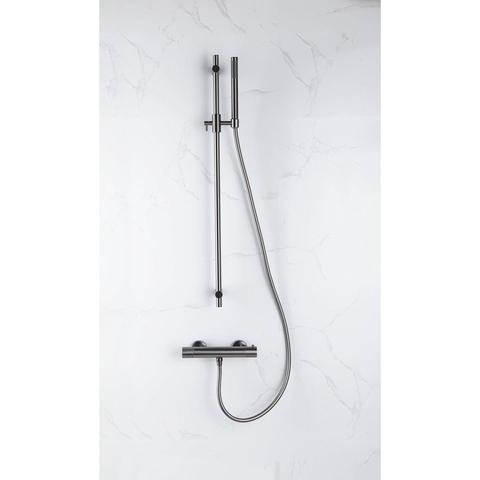 Fortifura Calvi Thermostatische Douchekraan - opbouw - PVD - geborsteld gunmetal (antraciet) SW767285
