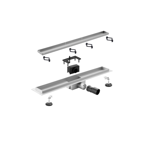 Adema Ralo douchegoot - 90cm - met tegelrooster - met flens - geborsteld RVS SW1474437