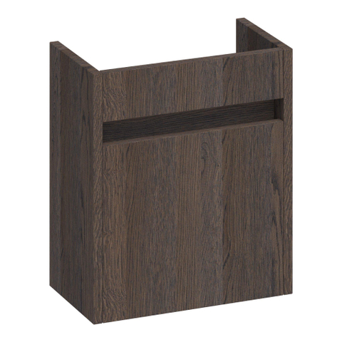 BRAUER Adore meuble sous-lavabo pour lave-mains - 40x45x22cm - avec 1 porte sans poignée ouvrant vers la droite à lamelles chêne noir SW522658