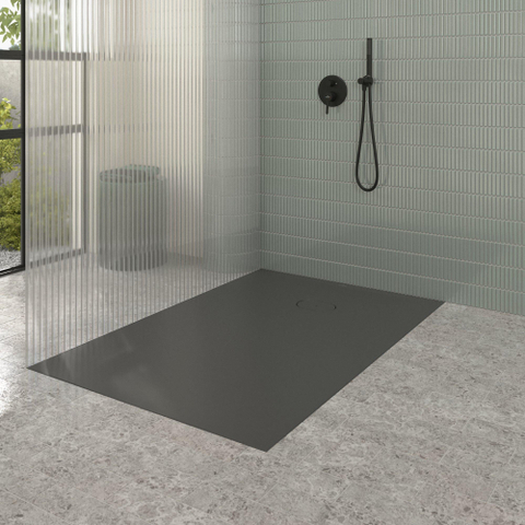 Villeroy & Boch Ecora douchebak - 150x100x3.5cm - afvoer korte zijde - anthracite (antraciet) SW1558870