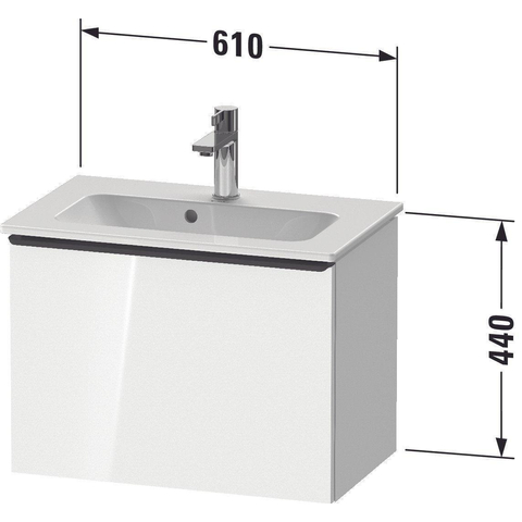 Duravit D-Neo wastafelonderkast 61x44x37.2cm 1 lade wit Mat SW640999