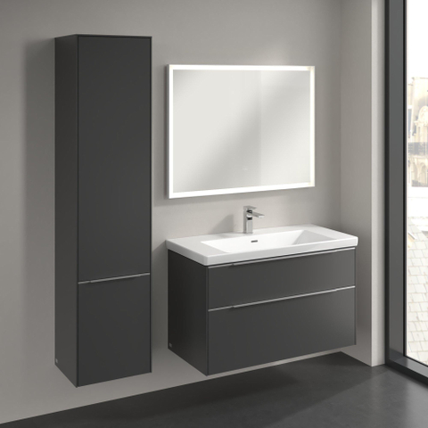 Villeroy & Boch Subway 3.0 kast hoog - 171x40cm - 2 deur - 1 schap links - Graphite (grijs) SW641539