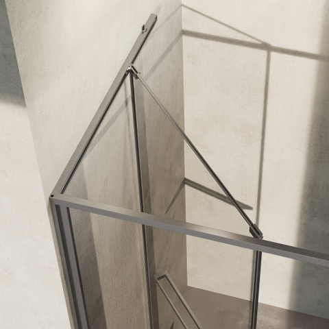 BRAUER Luminis Nisdeur - 90x200 - naar binnen draaiend - helder glas - omkeerbaar - incl. glascoating - geborsteld RVS PVD SW1580985