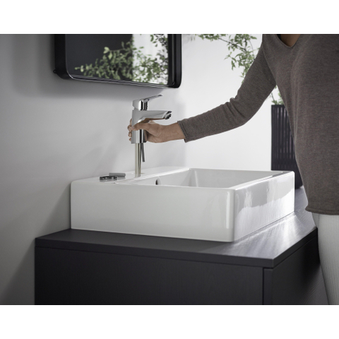 Hansgrohe Logis 1 greeps wastafelkraan - 70 LowFlow - met trekwaste - hoogglans chroom GA42178