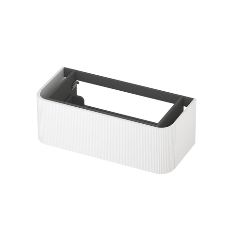 INK Concept R Meuble sous-lavabo - 100x45x35cm - 1 tiroir - poignées rapportées - fraisées - coins arrondis - MDF laqué - blanc mat SW1405734