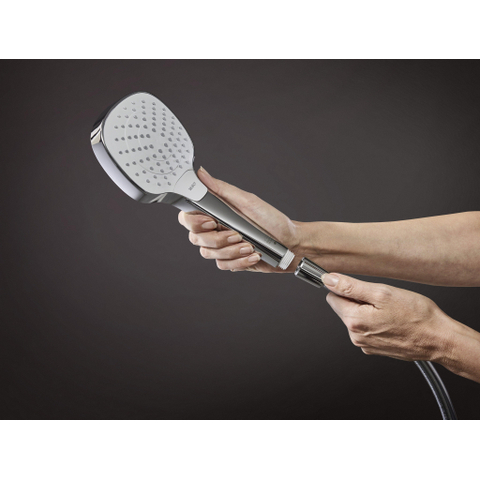 Hansgrohe Croma select e Handdouche Vario - ecosmart 1/2 x - diameter 11cm - met rain turbo rain en intense rain regenstraal wit/chroom - wit chroom 0605330