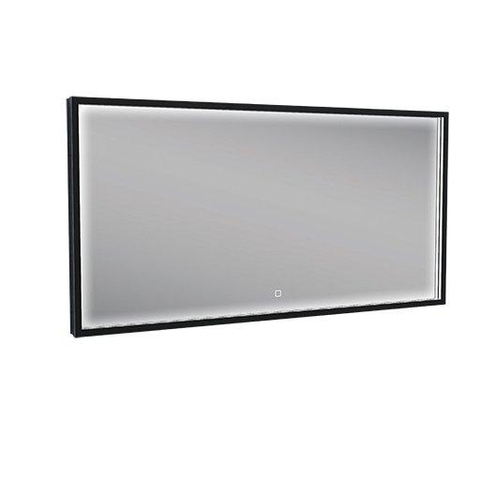 Wiesbaden Avi Spiegel rechthoek - met LED dimbaar en spiegelverwarming - 120x60cm - mat zwart SW373501