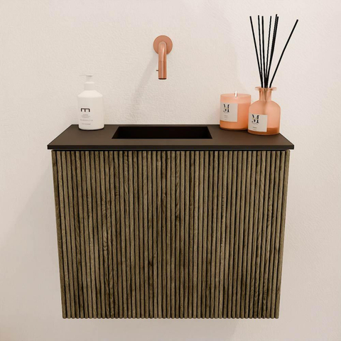 Mondiaz JOYA 50cm meuble de toilette - couleur Dusk - Vasque FAYE position Gauche Sans trou de robinet couleur Urban. SW1421717