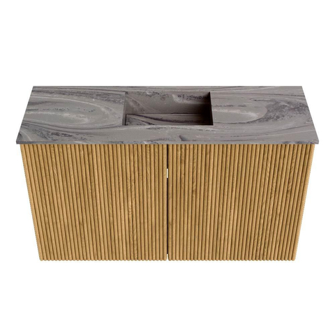Mondiaz JOYA-DLUX 70cm toiletmeubel - kleur Oak - Wastafel FAYE positie Midden Zonder kraangat kleur Sombra. SW1424245