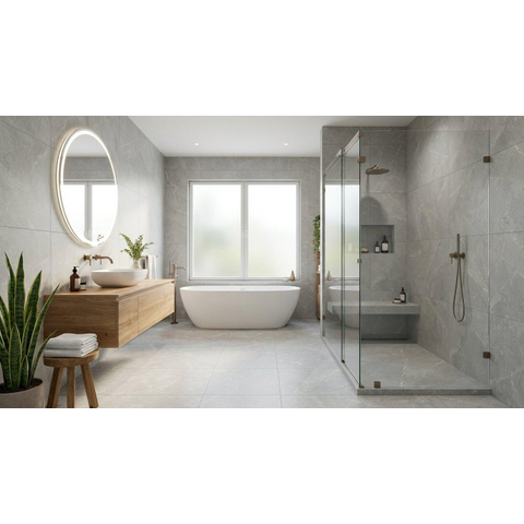 ÉCHANTILLON Terravito Ivvano carreau mural et de sol - 59.5x59.5cm - 9.5mm - rectifié - blanc SW1130832