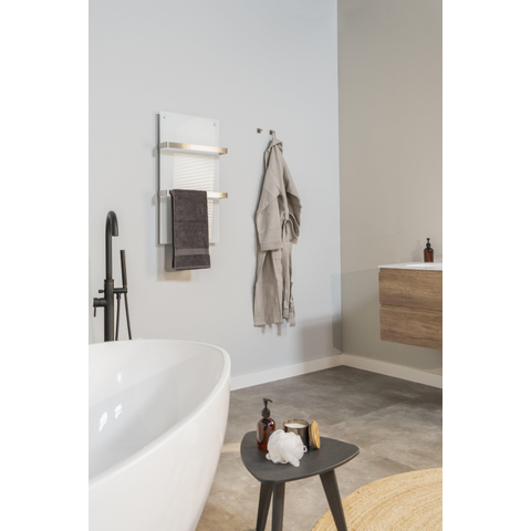 Eurom Sani 400 Comfort Infraroodpaneel badkamer 83.5x48.1cm Wifi 400watt Glas Wit OUTLETSTORE STORE44267