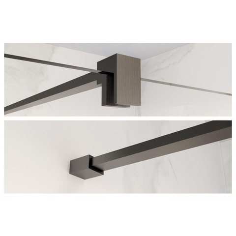 Fortifura Galeria inloopdouche verlengde stabilisatiestang 200cm los incl.bevestigingsmaterialen - Geborsteld Gunmetal PVD OUTLETSTORE STORE44426