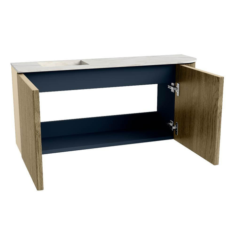 Mondiaz JOYA-DLUX 91.6cm toiletmeubel - ronding rechts kleur Dusk - Wastafel FAYE positie Links 1 kraangat kleur Ostra. SW1423429