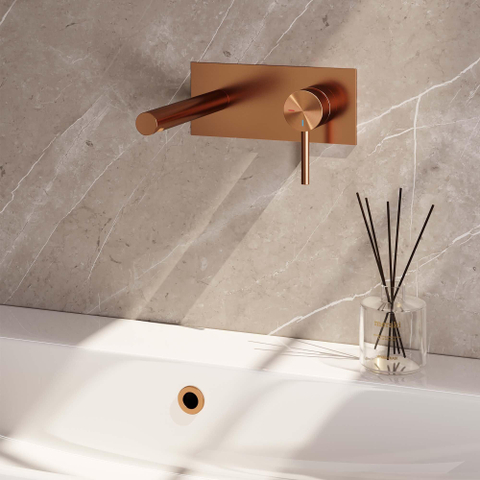 Brauer Copper Edition Mitigeur lavabo encastrable ColdStart avec partie encastrable poignée type S2 cuivre brossé PVD SW374471