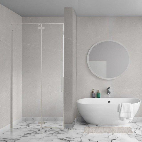 Aqua Vista Oria Linea porte de niche - 130x200cm - incl. kit de montage - Acier inoxydable brossé SW1244193
