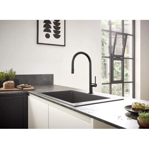 Hansgrohe Talis m54 - 1 greeps keukenmkr - 210 uittrekb v.dche - sbox - mat zwart SW528860