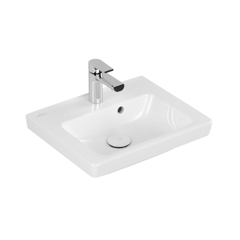 Villeroy & Boch Subway 2.0 meubelfontein - 45x37cm - met kraangat - met overloop CeramicPlus - White Alpine (glans wit) 1024440