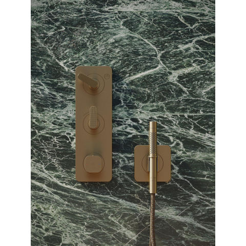 Hansgrohe Axor Citterio C afbouwdeel v. inbouw douchekraan thermostatisch m. plaat v. 2 functiesen cubic cutbrushed bronze SW1152191