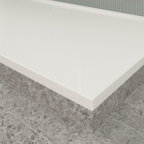 Villeroy & Boch Ecora douchebak - 180x100x3.5cm - afvoer lange zijde - white alpine (wit) SW1558939