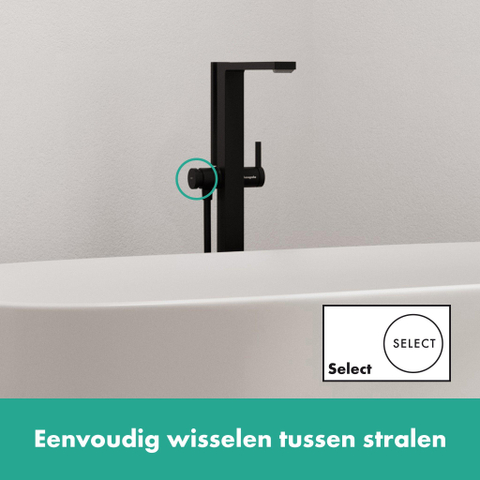 Hansgrohe Tecturis E Eengreeps badmengkraan vloermontage - vrijstaand - mat zwart SW918492