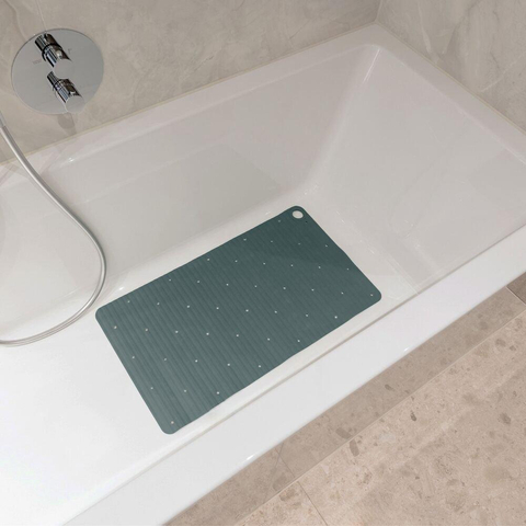 Sealskin Ribb Tapis de bain - 40x70cm - Antidérapant - inclus - crochet noir - Vert SW1421061