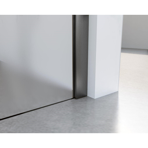 Fortifura Galeria inloopdouche - 50x200cm - mat - glas - wandarm - PVD - geborsteld gunmetal (antraciet) SW876841
