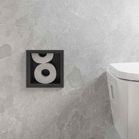 Hansgrohe XtraStoris Original Toiletrolhouder - voorraad 6 rollen - mat zwart SW1590294