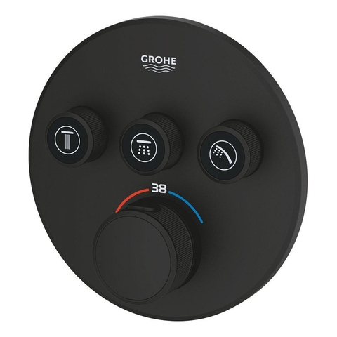 Grohe Grohtherm SmartControl Afdekset - thermostatisch - rond - phantom black (zwart) SW901521