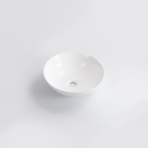 QeramiQ Dely Vasque - 40x40x13.5cm - ronde - céramique - blanc brillant SW1102401