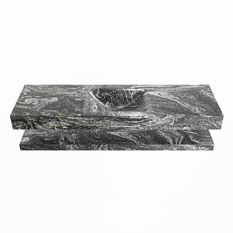 Mondiaz ALAN-DLUX Ensemble de meuble - 150cm - meuble Lava mat - 0 tiroirs - Lavabo Cloud Lava suspendu - vasque Centre - 0 trous de robinet SW809103