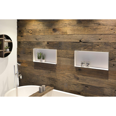 Looox Colour BoX inbouwnis - 60x30x10cm - RVS Wit mat OUTLETSTORE STORE35321