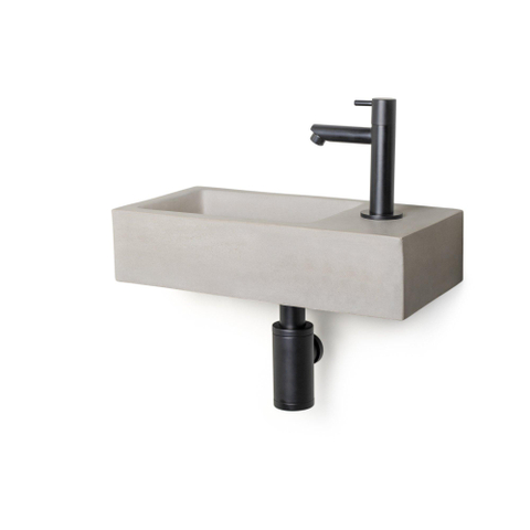 Differnz Jukon pack lave-mains – 38,5 x 18,5 x 9 cm – béton gris – robinet noir SW205843