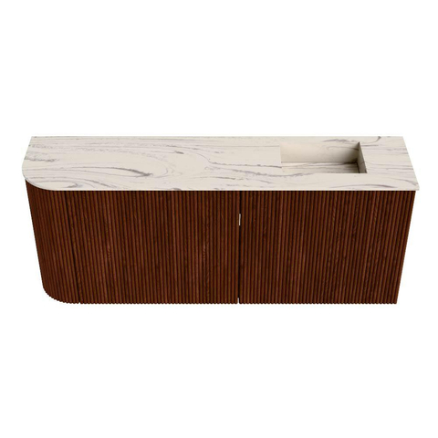 Mondiaz JOYA-DLUX 101.6cm toiletmeubel - ronding links kleur Ruby - Wastafel FAYE positie Rechts 1 kraangat kleur Nata. SW1425467