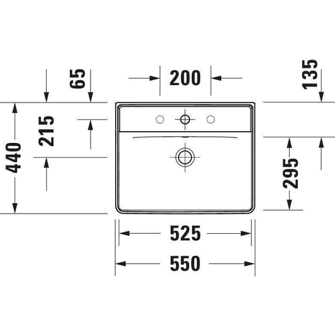 Duravit D-neo Wastafel - 55x44cm - zonder kraangat - met overloop - wit SW640459