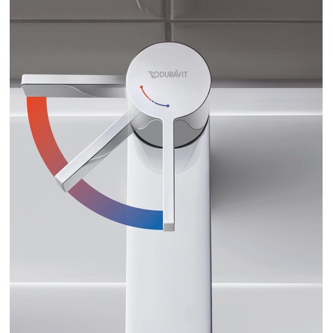 Duravit D-neo Eengreeps wastafelmengkraan M - freshstart - hoogglans chroom SW640509