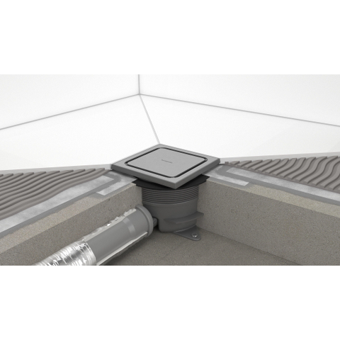 Hansgrohe RainDrain Spot Plus - 15x15cm - hoogte verstelbaar frame - brushed stainless steel SW1590445