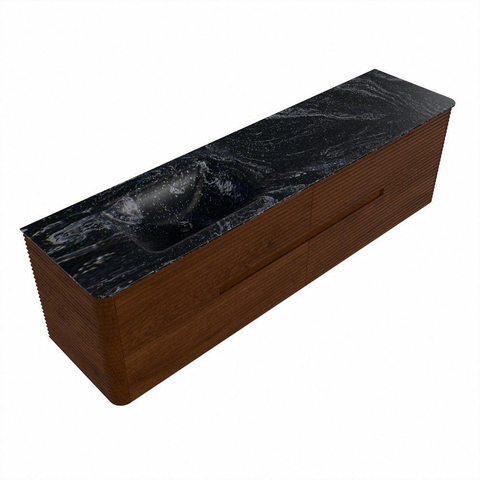 Mondiaz CIRO-DLUX Ensemble de meubles de salle de bains - 180x45x50cm - Lavabo en solid surface Lava - 1 vasque à gauche - 1 trou de robinet - 4 tiroirs - Ruby SW1531629