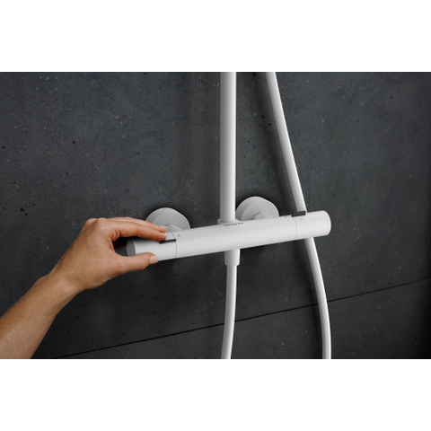 Hansgrohe Pulsify S Puro Puro1jet - showerpipe - ecosmart - 260 - thermostatisch - 3jet - handdouche en doucheslang - 160cm - thermostaat - mat wit SW1151840