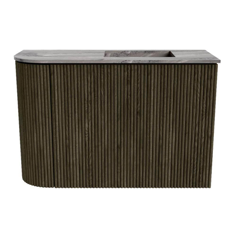 Mondiaz JOYA-DLUX 61.6cm toiletmeubel - ronding links kleur Shadow - Wastafel FAYE positie Rechts Zonder kraangat kleur Sombra. SW1425219