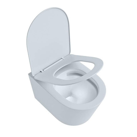 Mondiaz LAVIE WC suspendu – sans bride – 36 x 53 cm – avec abattant softclose – Clay (bleu clair/gris) SW1208584