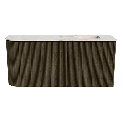 Mondiaz JOYA-DLUX 91.6cm toiletmeubel - ronding links kleur Shadow - Wastafel FAYE positie Rechts 1 kraangat kleur Frappe. SW1422705