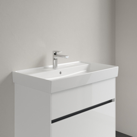 Villeroy & Boch Collaro meubelwastafel - 80x47cm - met overloop - 1 kraangat CeramicPlus - White Alpine (glans wit) SW358314