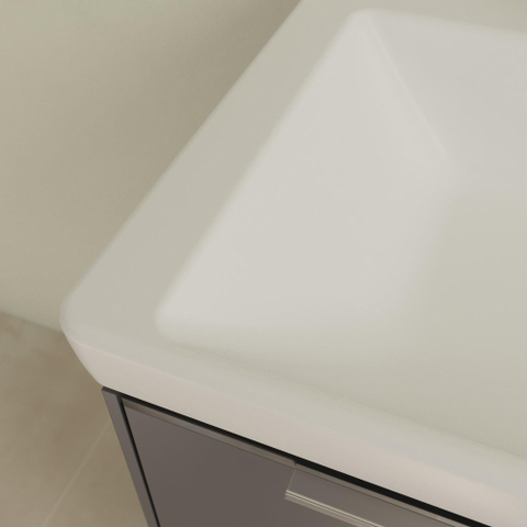 Villeroy & Boch Subway 3.0 lavabo - 65x47x16.5cm - 1 trou de robinet - stone white mat SW701565