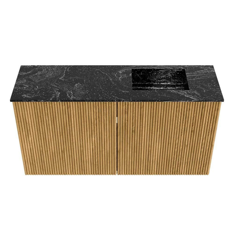 Mondiaz JOYA-DLUX 80cm meuble de salle de bains - couleur Chêne - Vasque FAYE position Droite 1 trou de robinet couleur Lava. SW1422048