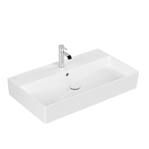Villeroy & Boch Memento 2.0 lavabo - dessous meulé 80x47cm - avec trop-plein 1 trou de robinet CeramicPlus blanc SW336025